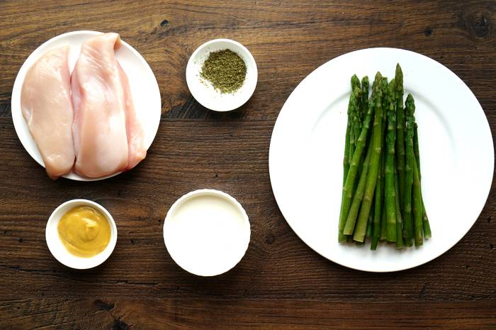 Курица в горчичном соусе со спаржей, пошаговый фото рецепт, кулинарный блог